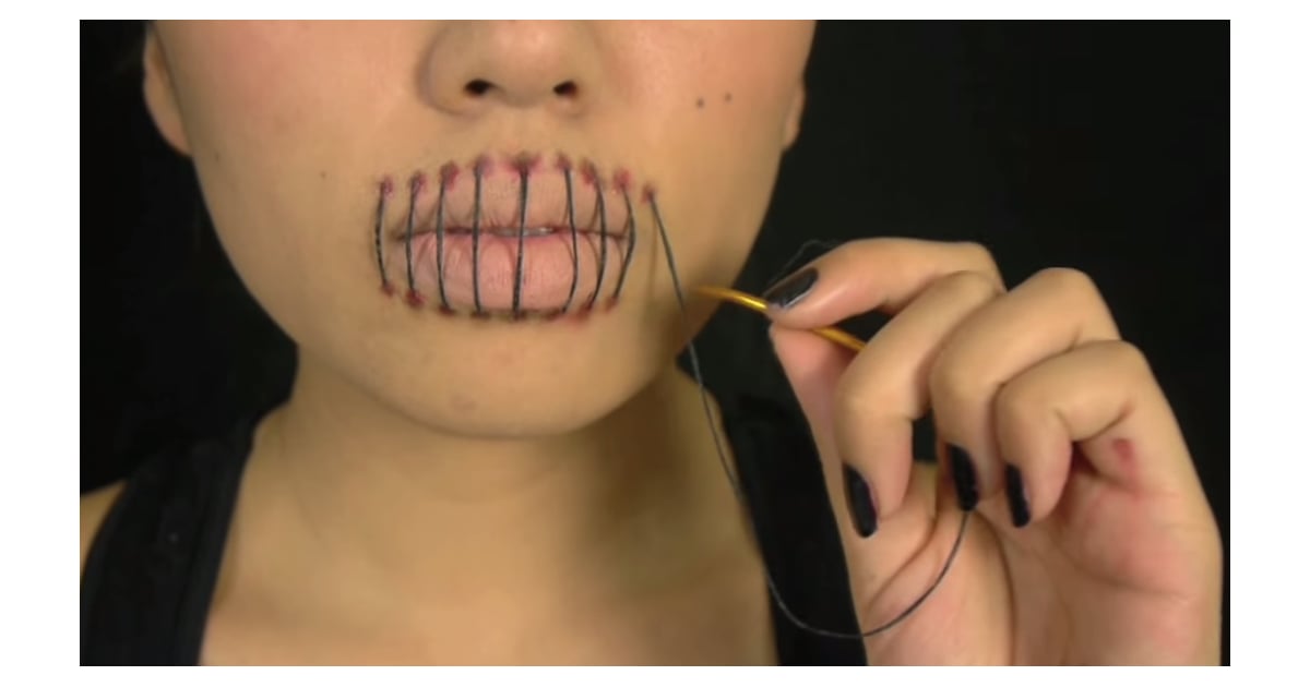 Stitched Mouth Makeup Tutorial Video POPSUGAR Beauty