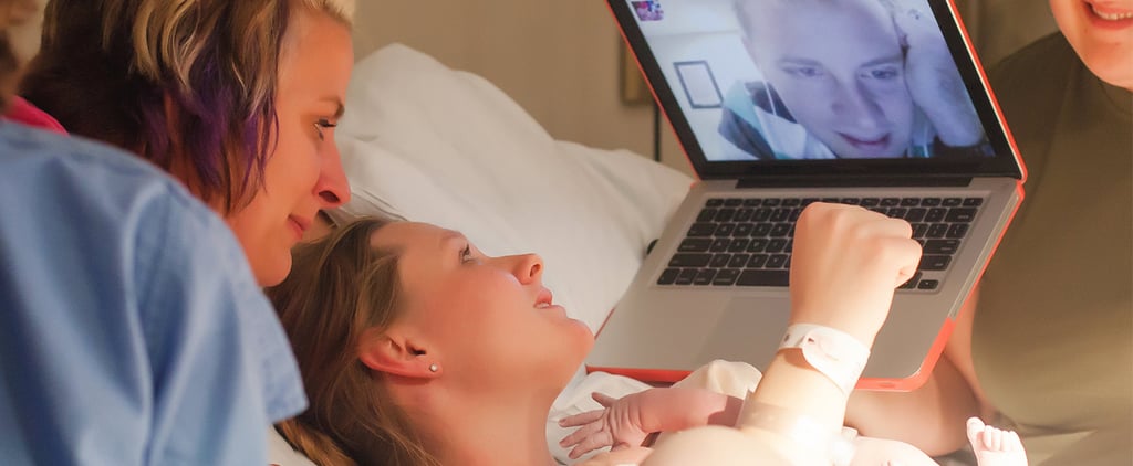 Photos of Military Birth Witnessed Over Skype
