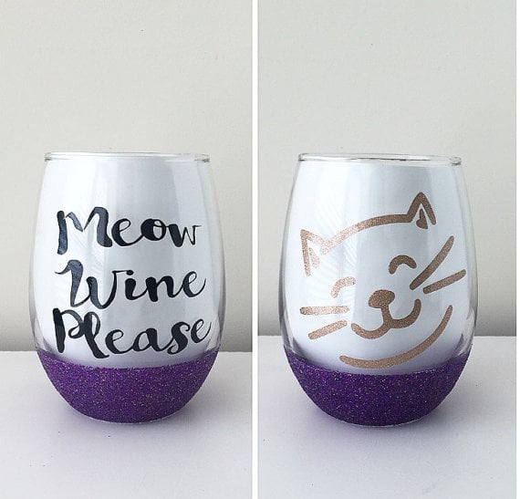 Meow Wine Please Wine Glass ($12+)