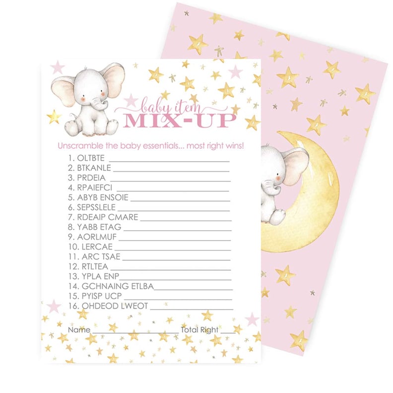 Baby Shower Word Scramble Game