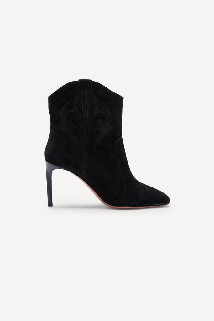 Heeled Booties: ba&sh Caitlin Suede Ankle Boots