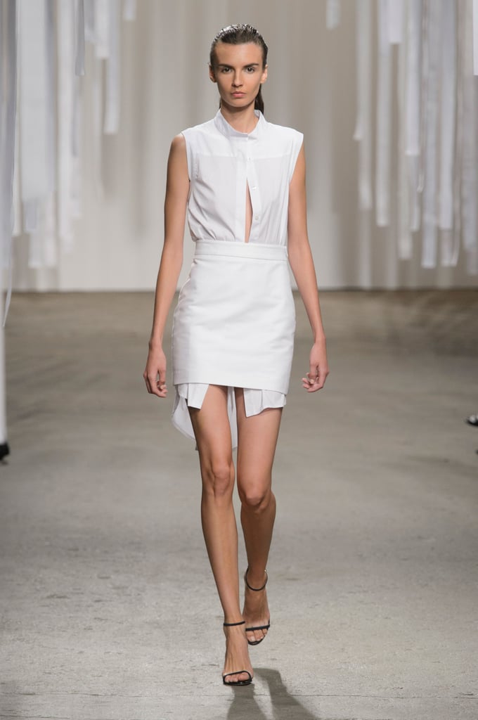 A long button-down tucked into a miniskirt. | Best Runway Looks Spring ...