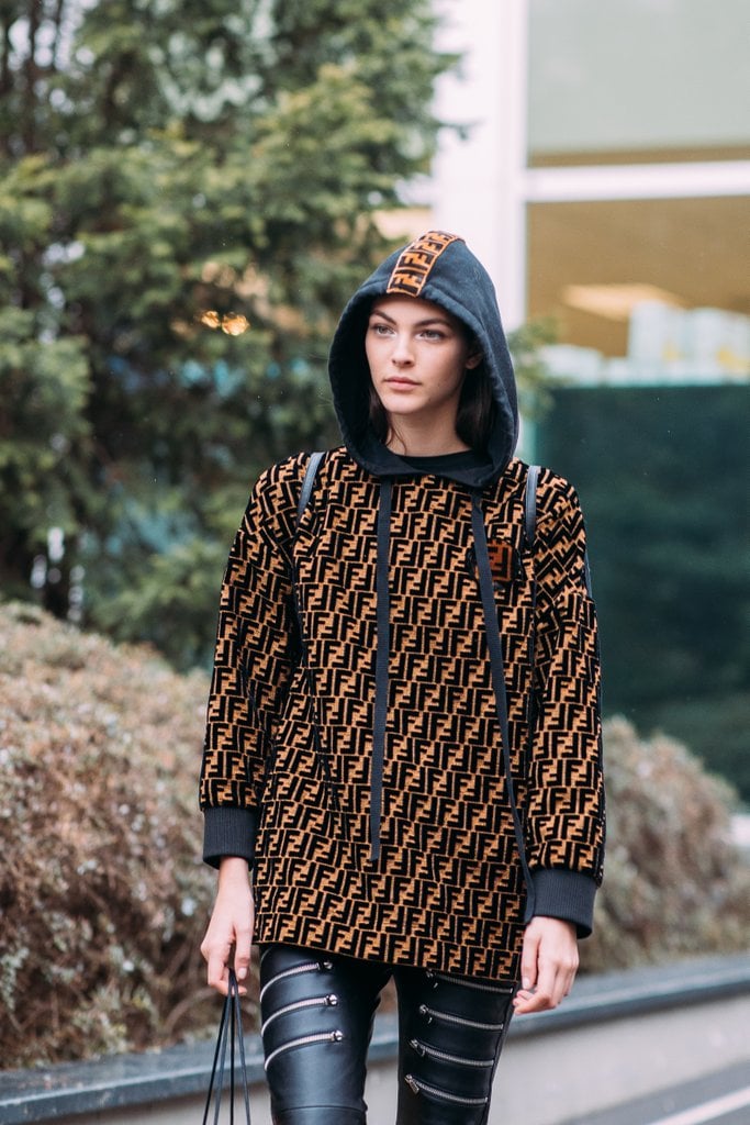 Logomania is here to stay thanks to Vittoria Ceretti's Fendi hoodie.