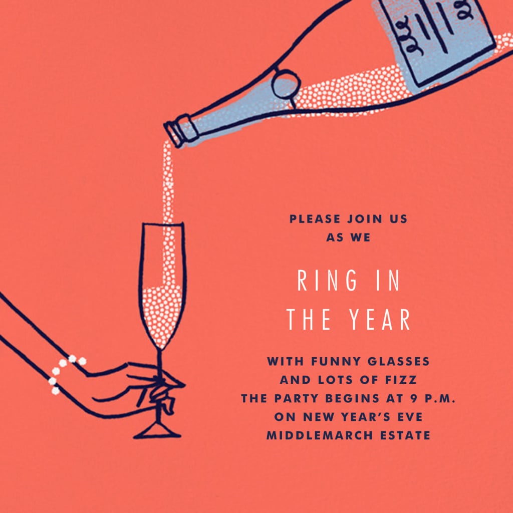 Fizzy Lifting Drink New Year's Eve Invitation