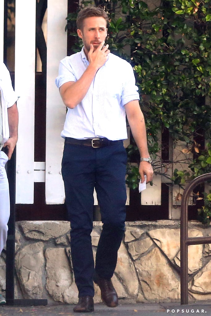 His Loose Pants Resting Just Below His Hips