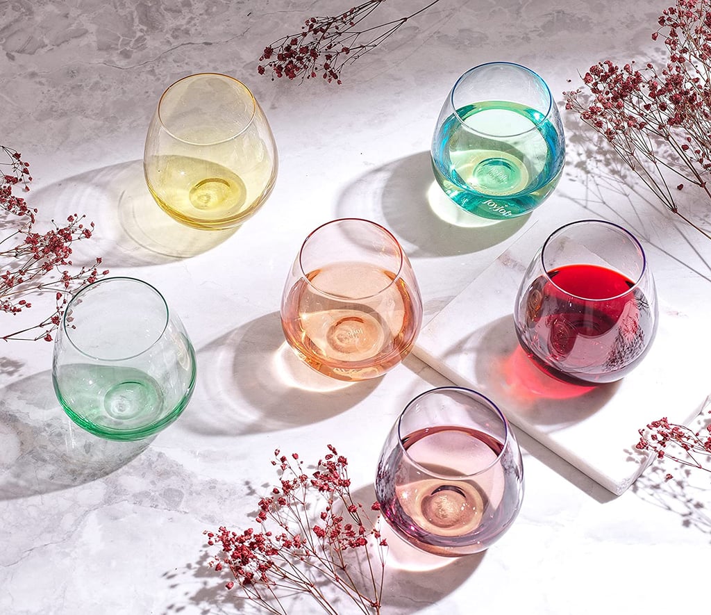 Colourful Trendy Wine Glasses: JoyJolt Hue Stemless Wine Glass Set