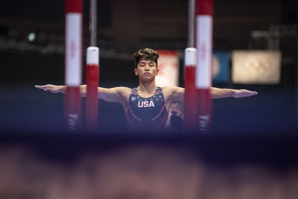 Yul Moldauer at the 2021 World Gymnastics Championships Parallel Bars Final