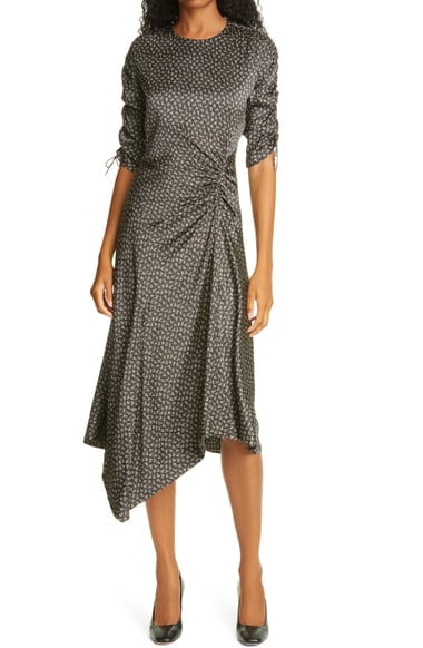 Jonathan Simkhai Vera Floral Asymmetrical Stretch Silk Dress