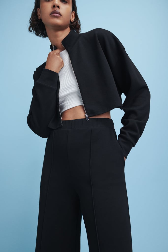 Zara Cropped Zip Sweatshirt