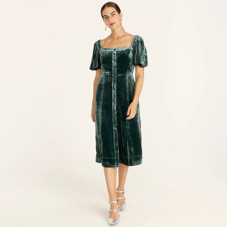 'Tis The Season: Puff-sleeve Velvet Dress