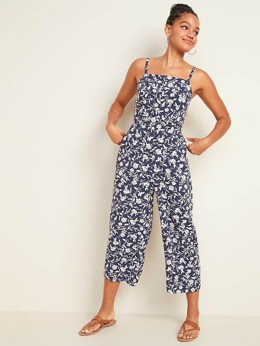 Printed Square-Neck Cami Jumpsuit