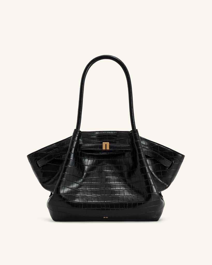 JW Pei Medium Hana Croc Embossed Faux Leather Tote