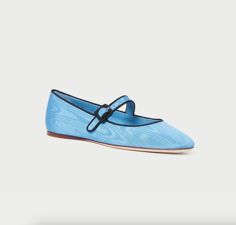 Loeffler Randall Ginger Blue Moiré Mary Jane Flats