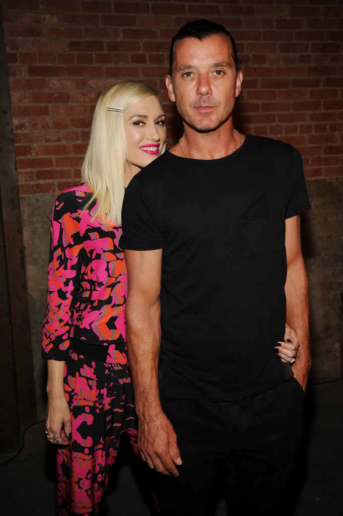 Gwen Stefani and Gavin Rossdale got cute backstage at her L.A.M.B. show on Friday.