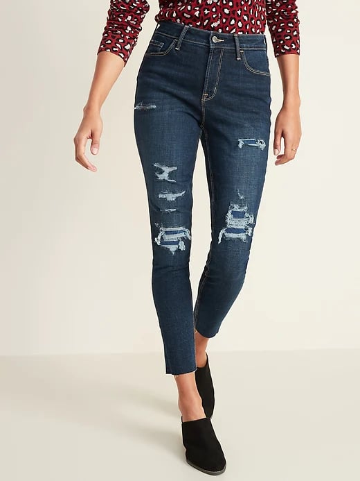 Old Navy High-Waisted Distressed Rockstar Super Skinny Ankle Jeans