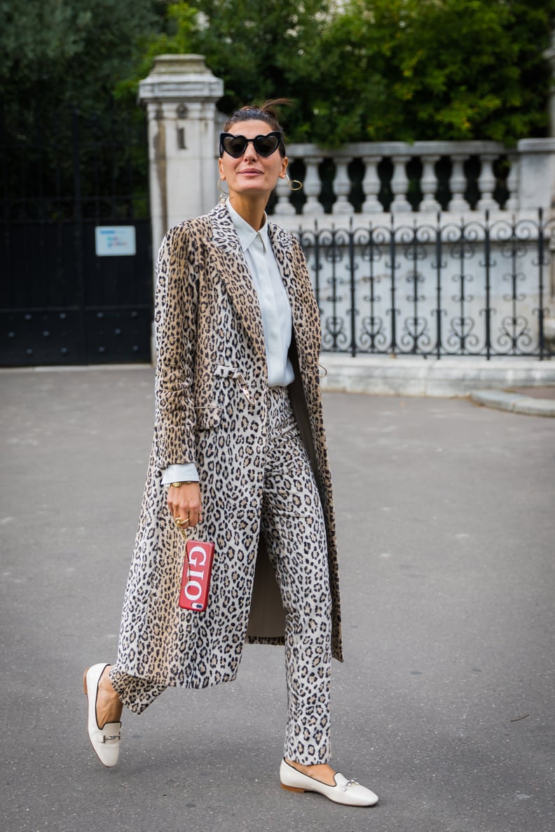 Bring an Intense, Full Leopard Look Back Down to Earth With Simple Loafers