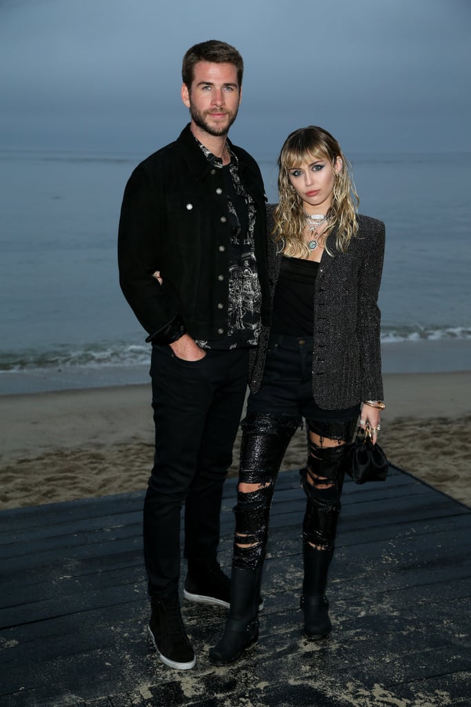 Miley Cyrus and Liam Hemsworth's Outfits at Saint Laurent