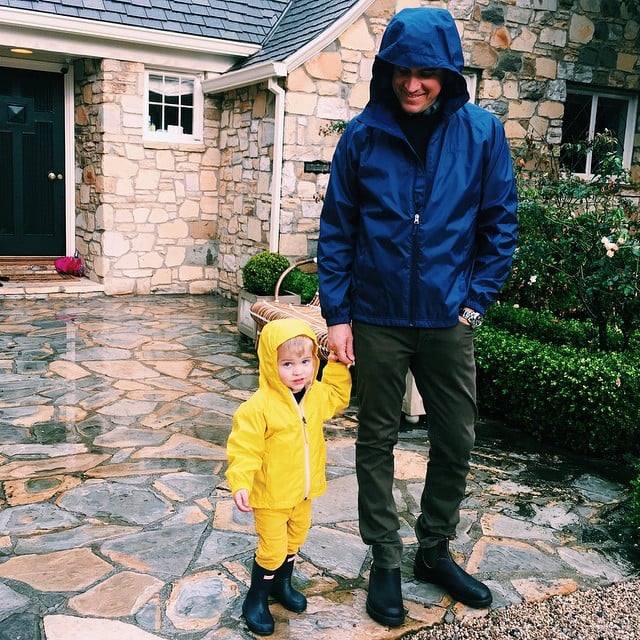 Jim and Tennessee took a cute stroll in the rain.