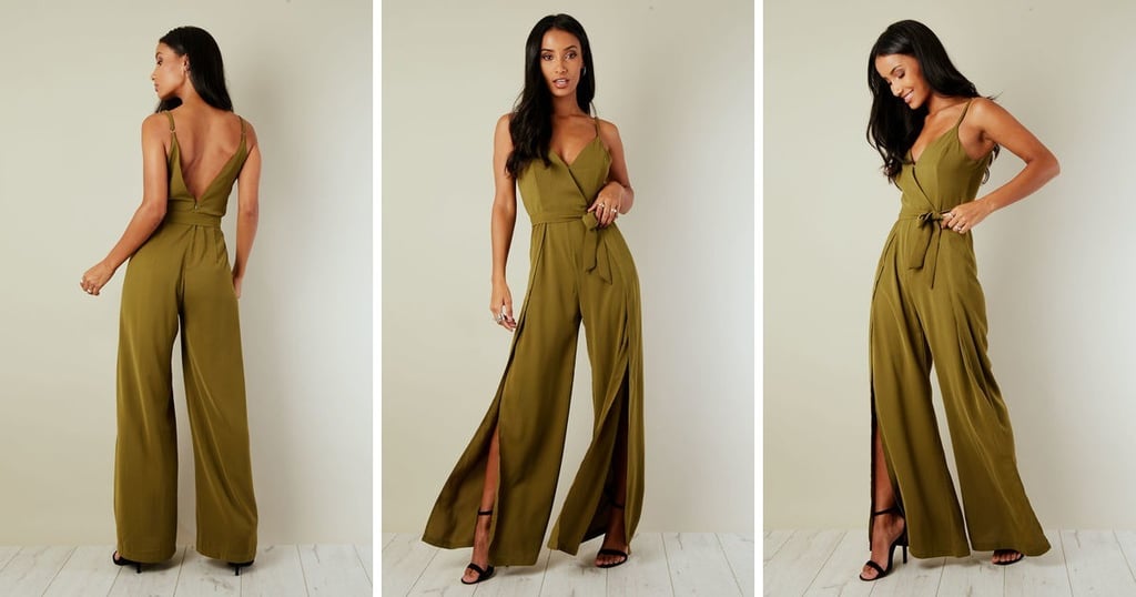 Oeuvre Khaki Split Leg Jumpsuit