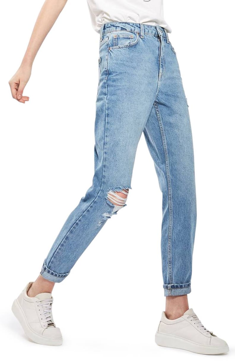 Topshop Women's Ripped Mom Jeans
