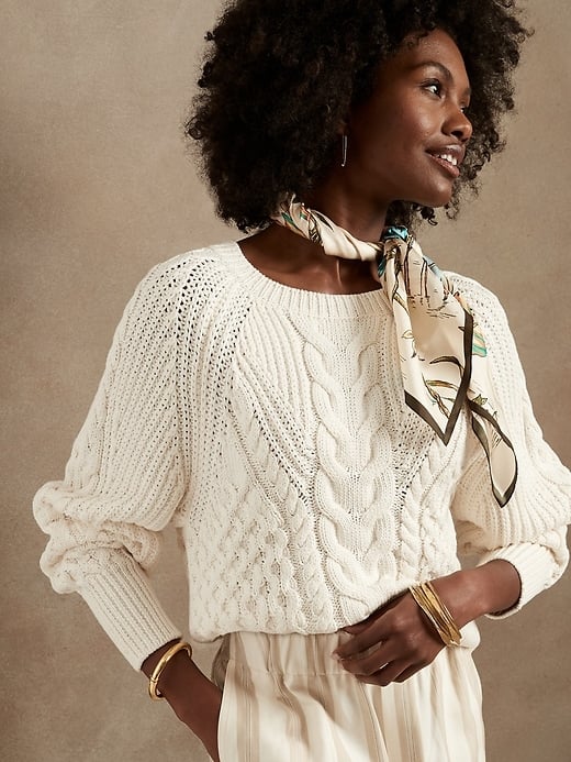 Banana Republic Cotton Cable Knit Sweater