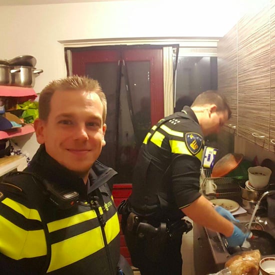 Dutch Police Officers Cook Dinner and Wash Dishes For Family