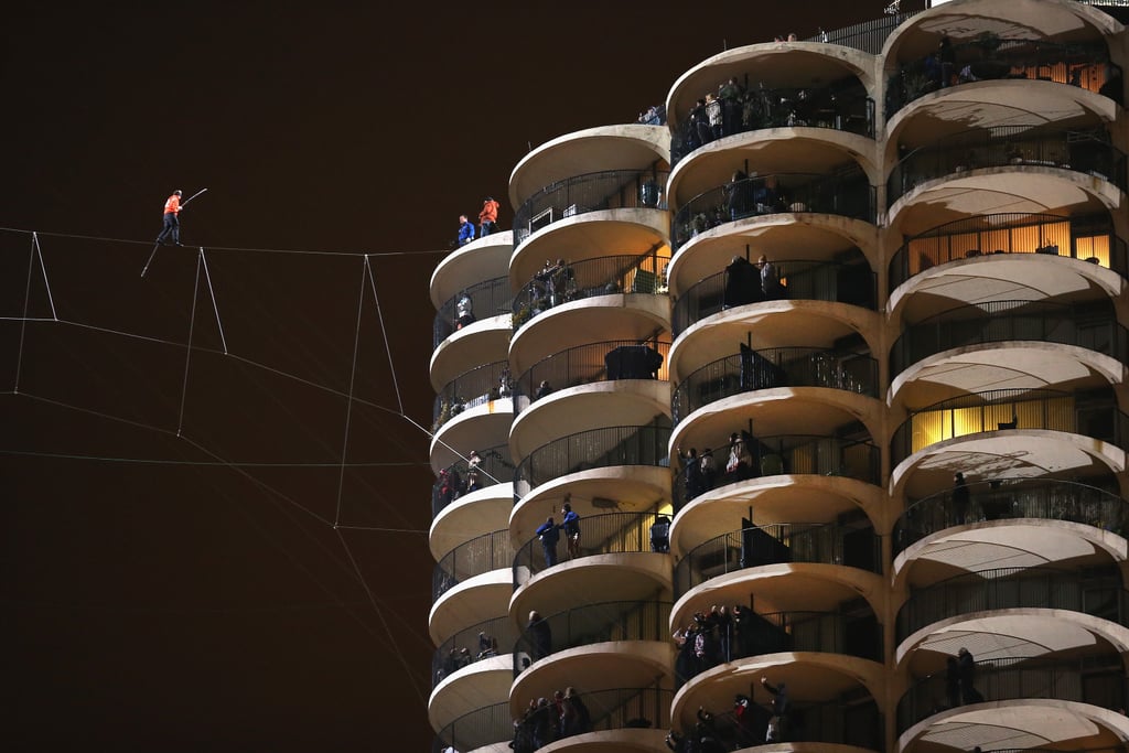 Nik Wallenda Walks a Tightrope Between Chicago Buildings