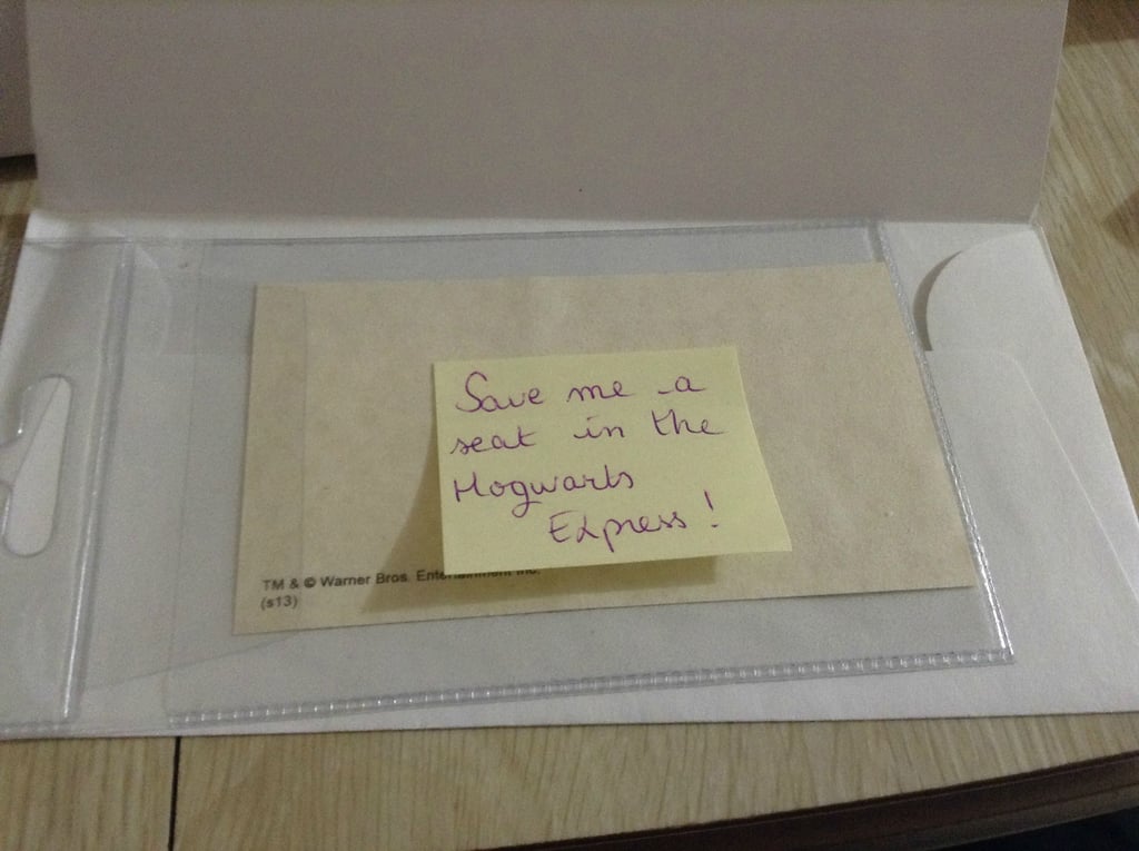 "A Howgarts' Express ticket, that she also bought in King's Cross, she's a big fan of Harry Potter."