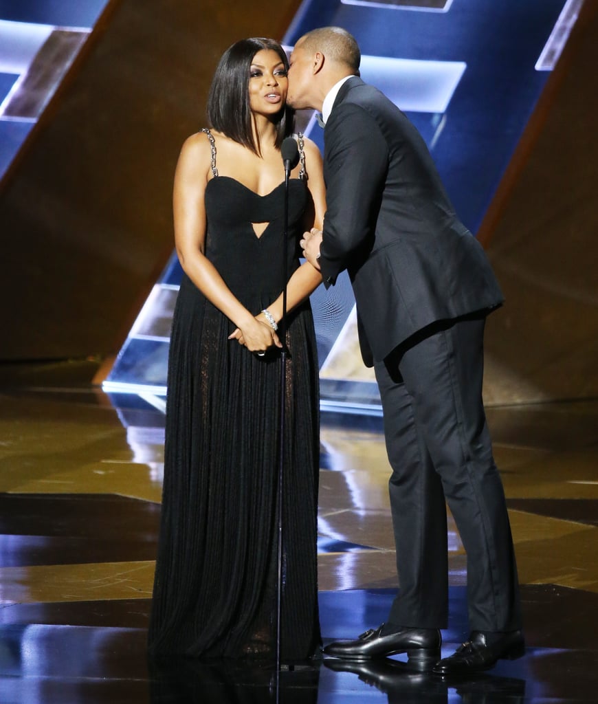 During the show, Taraji was joined by her Empire costar Terrence Howard, who gave her a kiss before announcing their category.