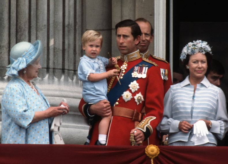 Prince William at Trooping the Colour in 1984 in a Blue Jumpsuit