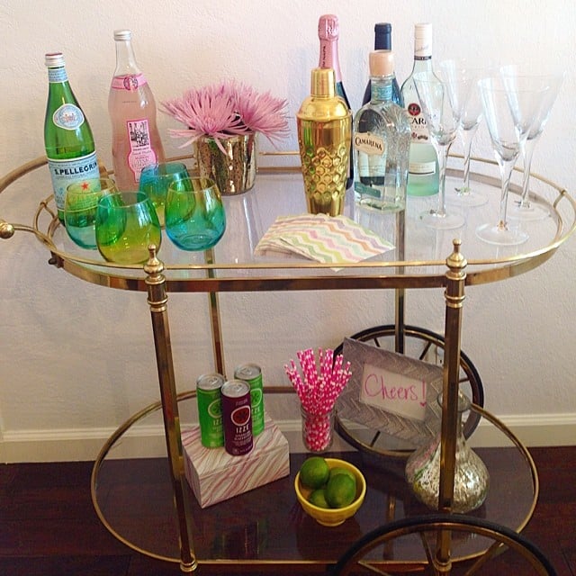 The finds all the glasses and accessories seen on this bar