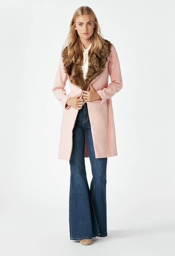 Faux Fur Trimmed Coat