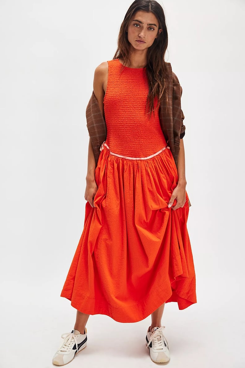 strapless open back dress Free People Sunnei Mesh Maxi Dress SUNRISECOMBO / L