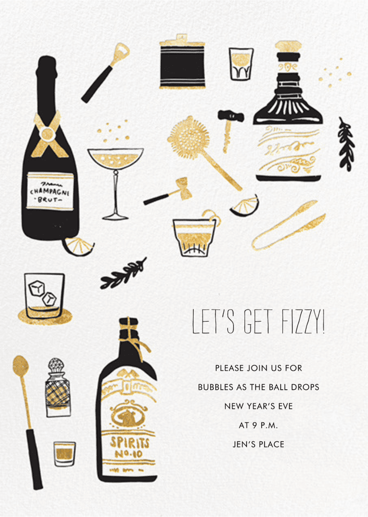 Come For Cocktails New Year's Eve Invitation