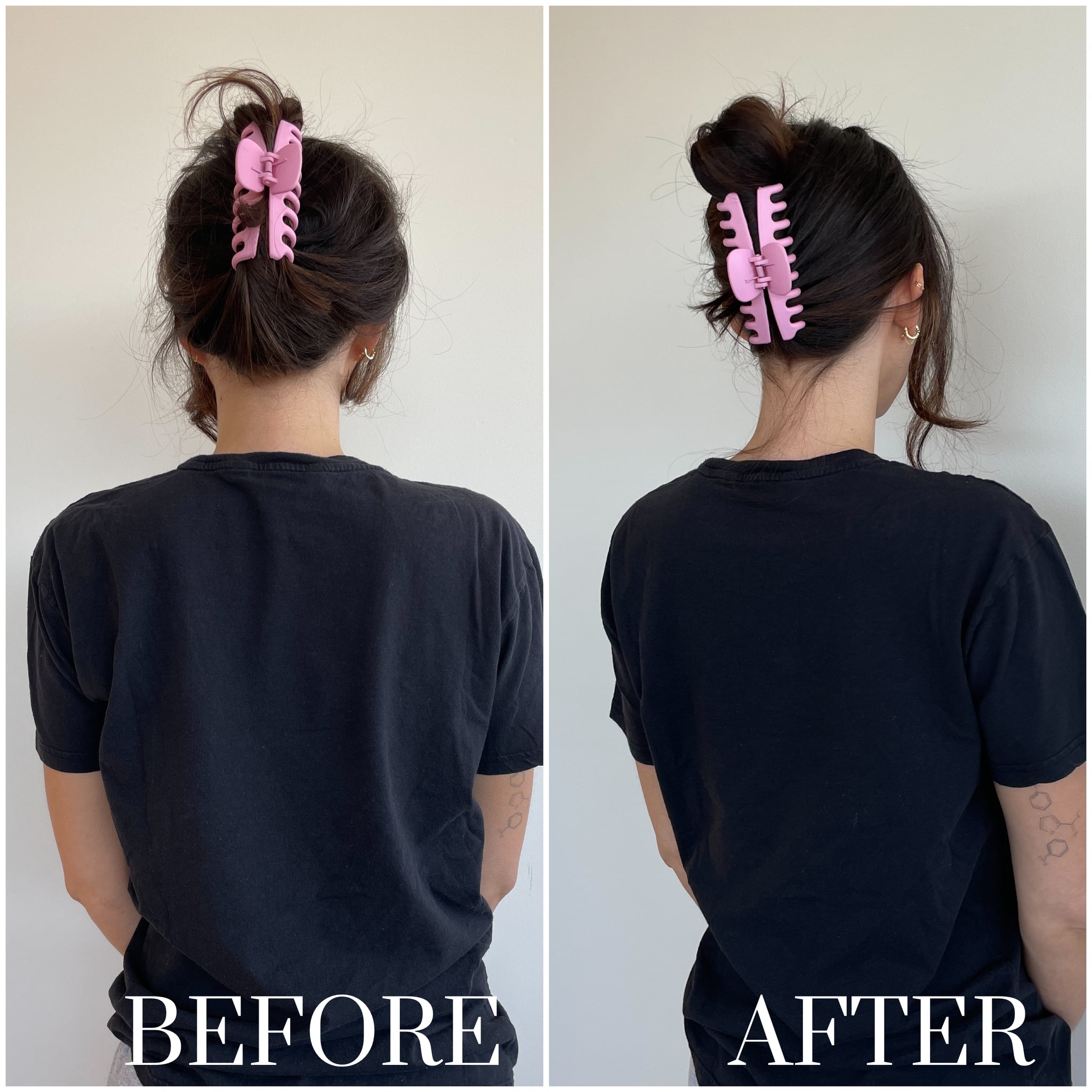 tiktok claw clip hack before and after