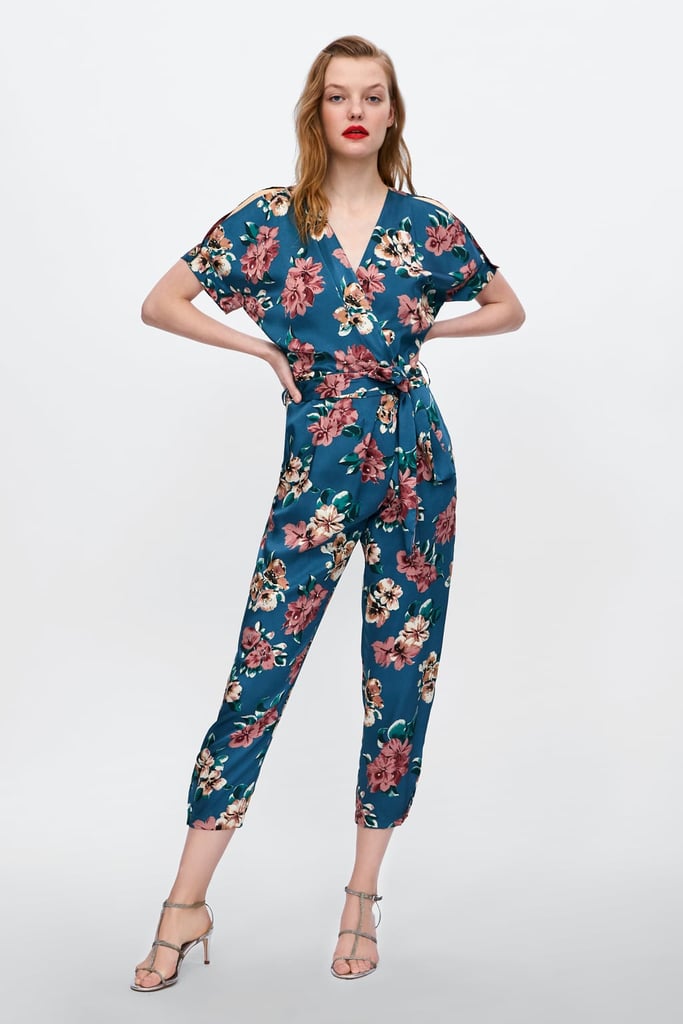 zara printed jumpsuit