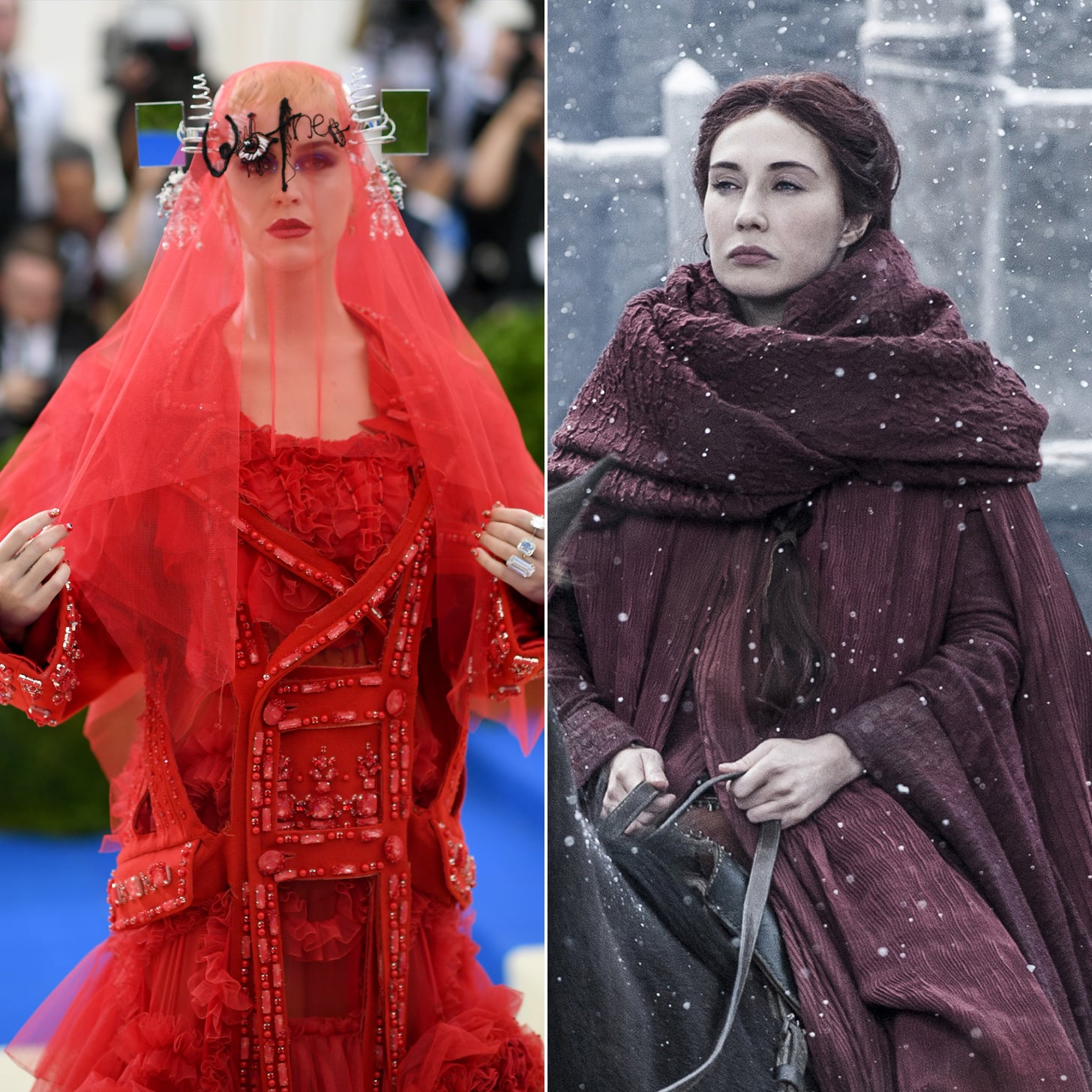 "The Red Woman" from Game of Thrones | Lydia Deetz and 6 Other Things Katy Perry Definitely Looked Like the Met Gala | POPSUGAR Fashion Photo 2