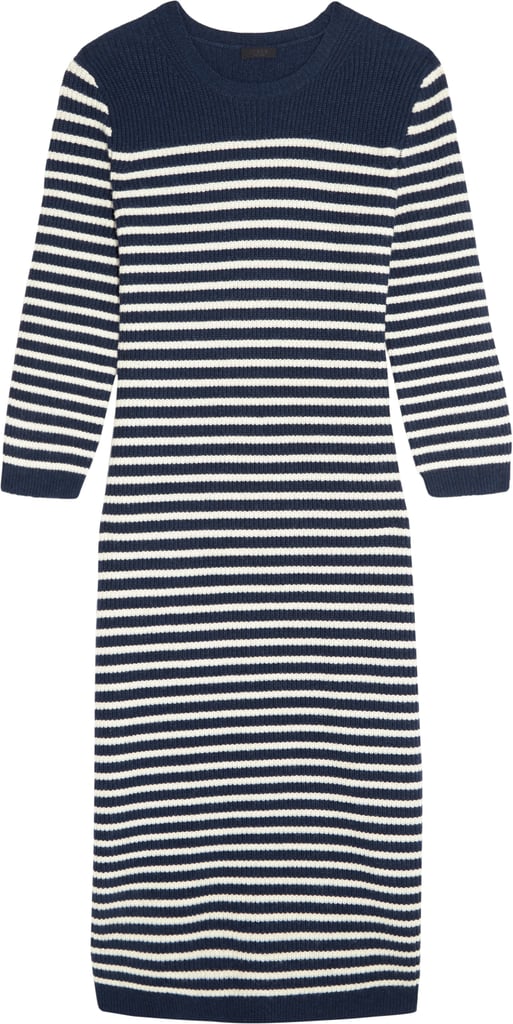 Liv Striped Wool-Blend Midi Dress ($160) | J.Crew Collection For Net-a ...