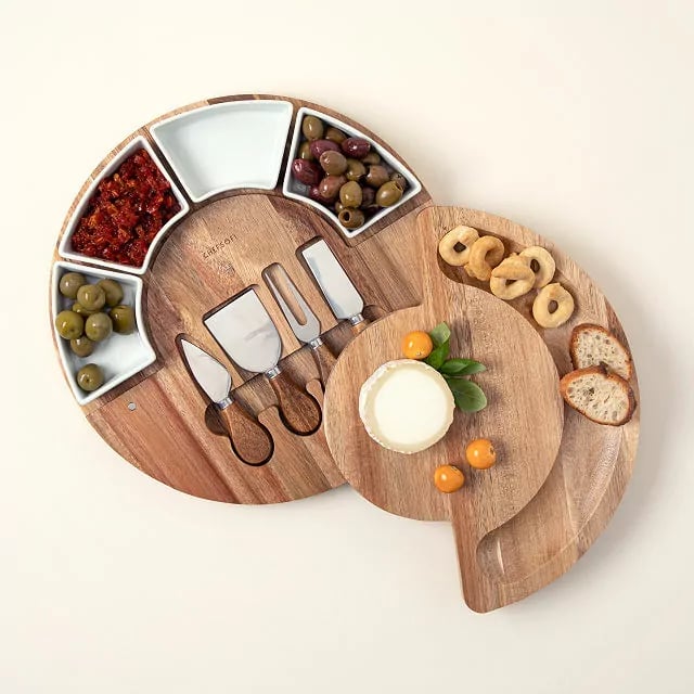 A Serving Essential: Uncommon Goods Sliding Cheese Snack Board