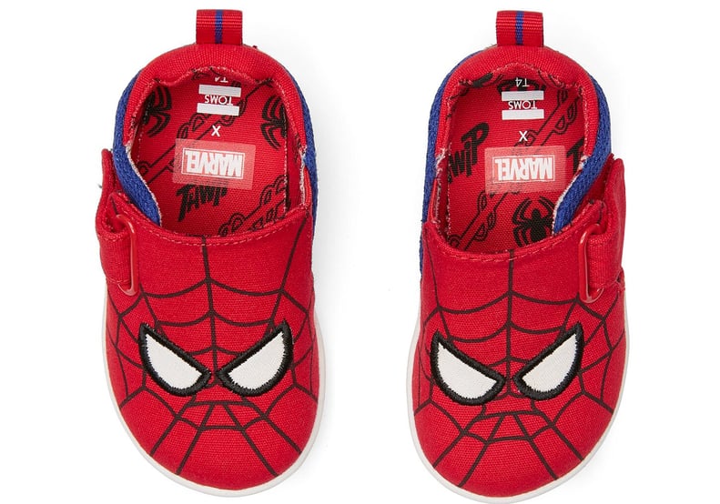 Toms Red Marvel Spider-Man Face Print Baby Whiley Sneakers