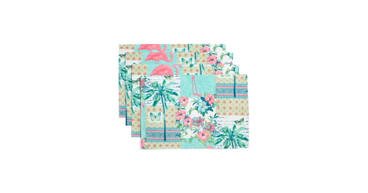 Set of Four Vintage Palm Collage Placemats Cheap TJ Maxx Outdoor
