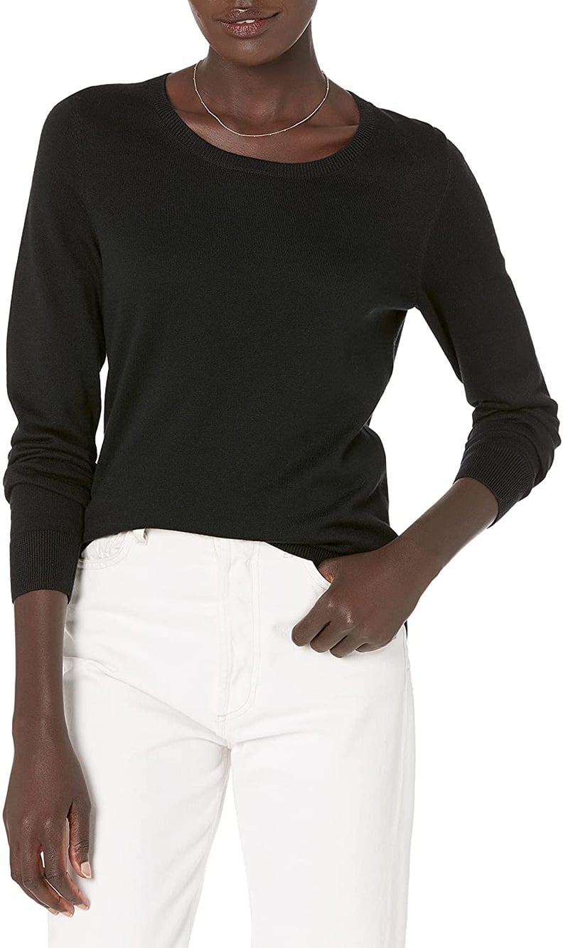 A Basic Black Sweater: Amazon Essentials Classic Fit Lightweight Long-Sleeve Crewneck Sweater
