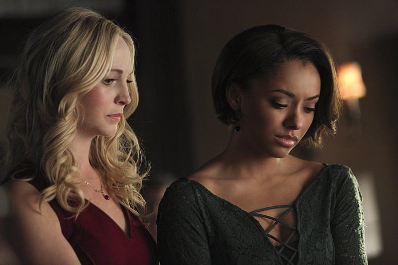 Caroline (Candice Accola) and Bonnie (Kat Graham) look way too sad for Elena to just have skipped town.