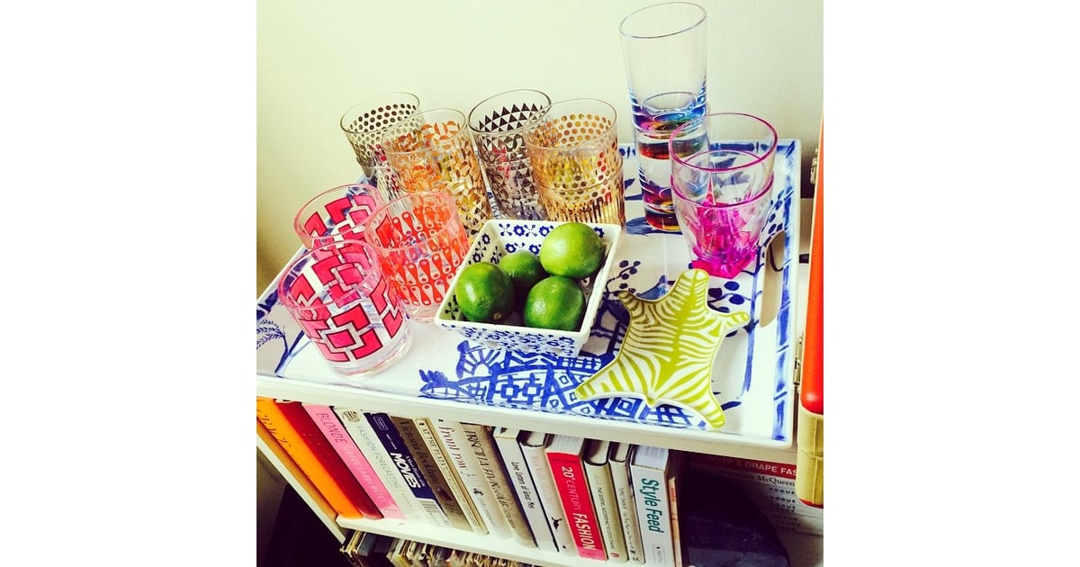 The finds: Two sets of colorful drinking glasses (seen on the far
