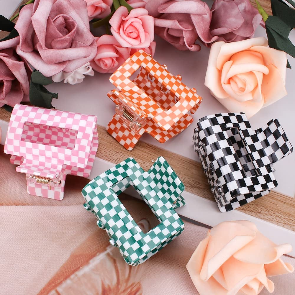 For Her Hair: Ahoney Checkered Hair Clips