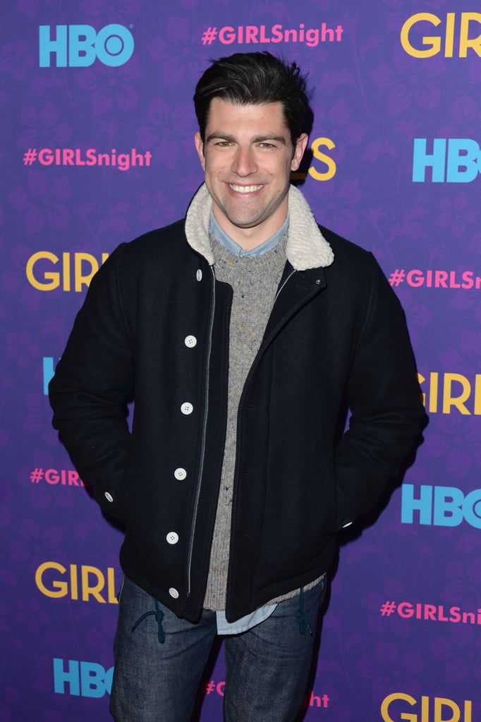 Max Greenfield bundled up on the red carpet.