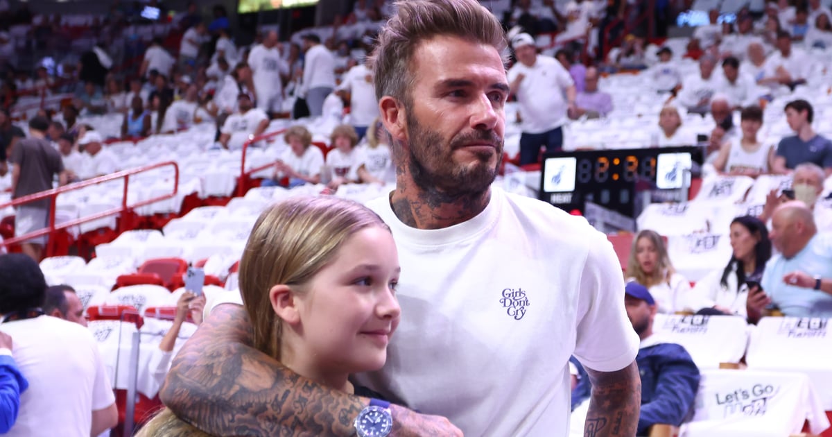 David Beckham's Daughter, Harper, Mocks His "Dad Dance" at The Weeknd's Concert.jpg