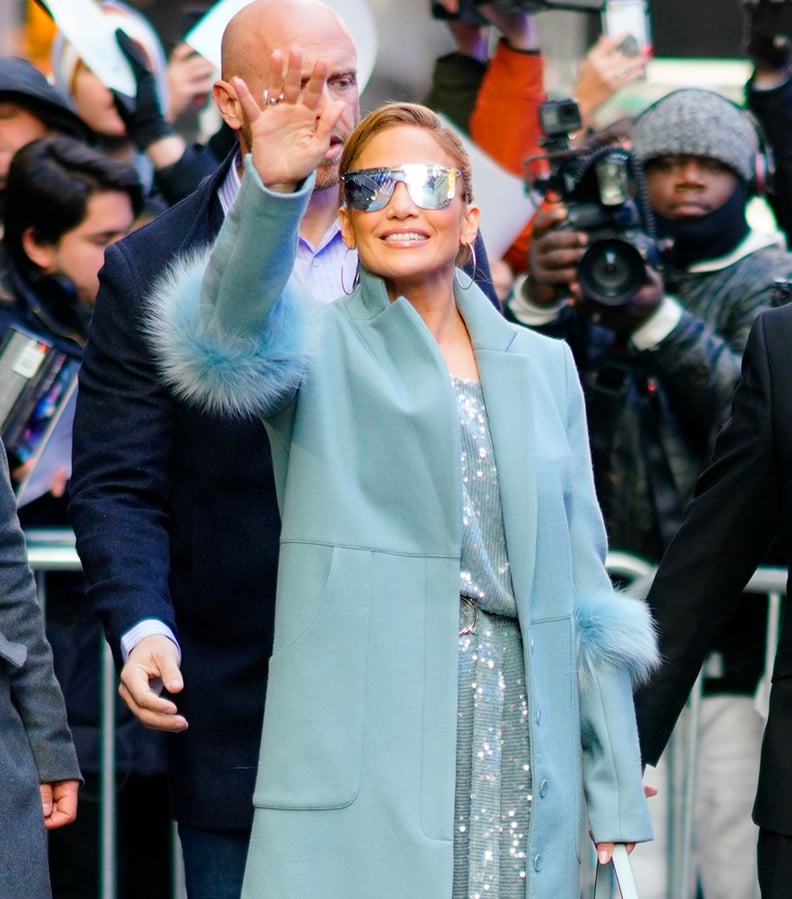 Jennifer Lopez's Blue Sparkly Jumpsuit 2018 | POPSUGAR Fashion