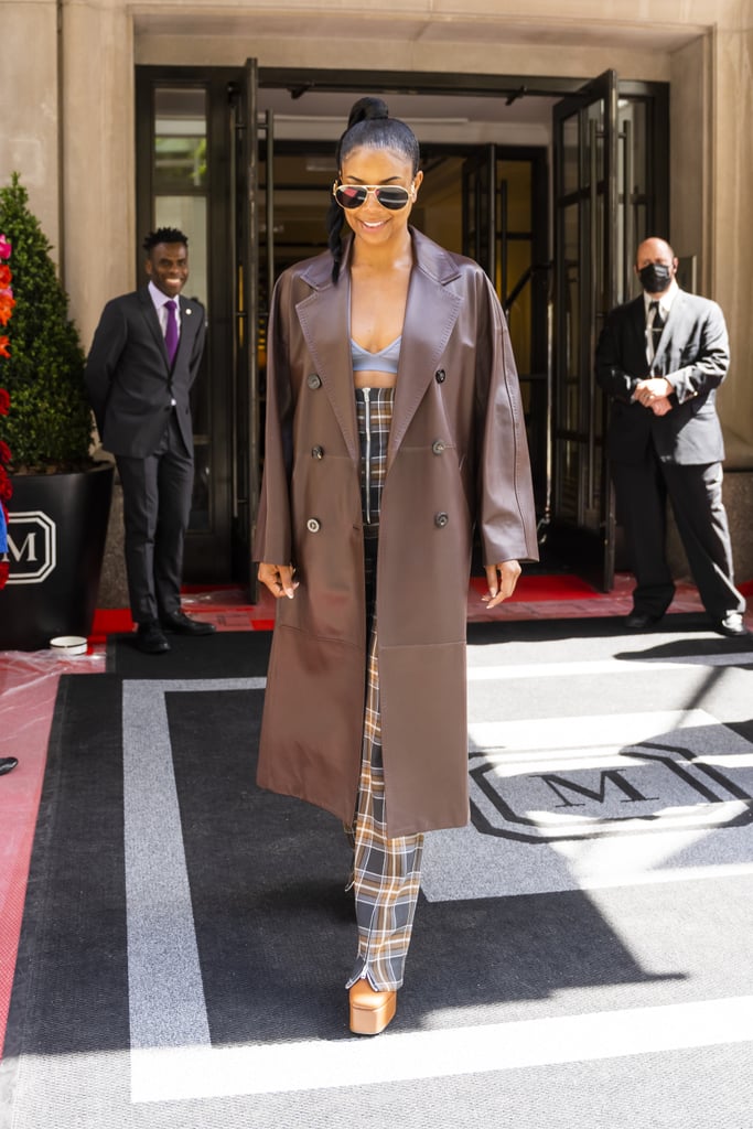 Gabrielle Union Rocks Extremely High-Waisted Plaid Pants