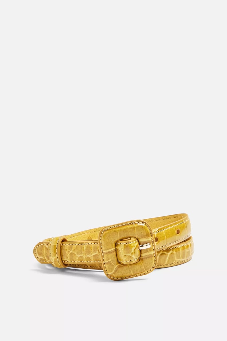 Topshop Covered Buckle Crocodile Belt